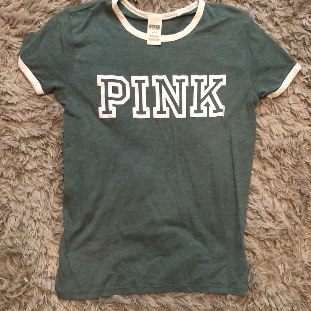 PINK teal colored t shirt